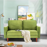 WANSE Velvet 50" Square Arm Loveseat,Solid Wood Frame,Easy Assembly