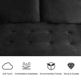 WANSE Velvet 50" Square Arm Loveseat,Solid Wood Frame,Easy Assembly