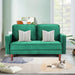 WANSE Velvet 50" Square Arm Loveseat,Solid Wood Frame,Easy Assembly