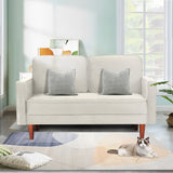 WANSE Velvet 50" Square Arm Loveseat,Solid Wood Frame,Easy Assembly