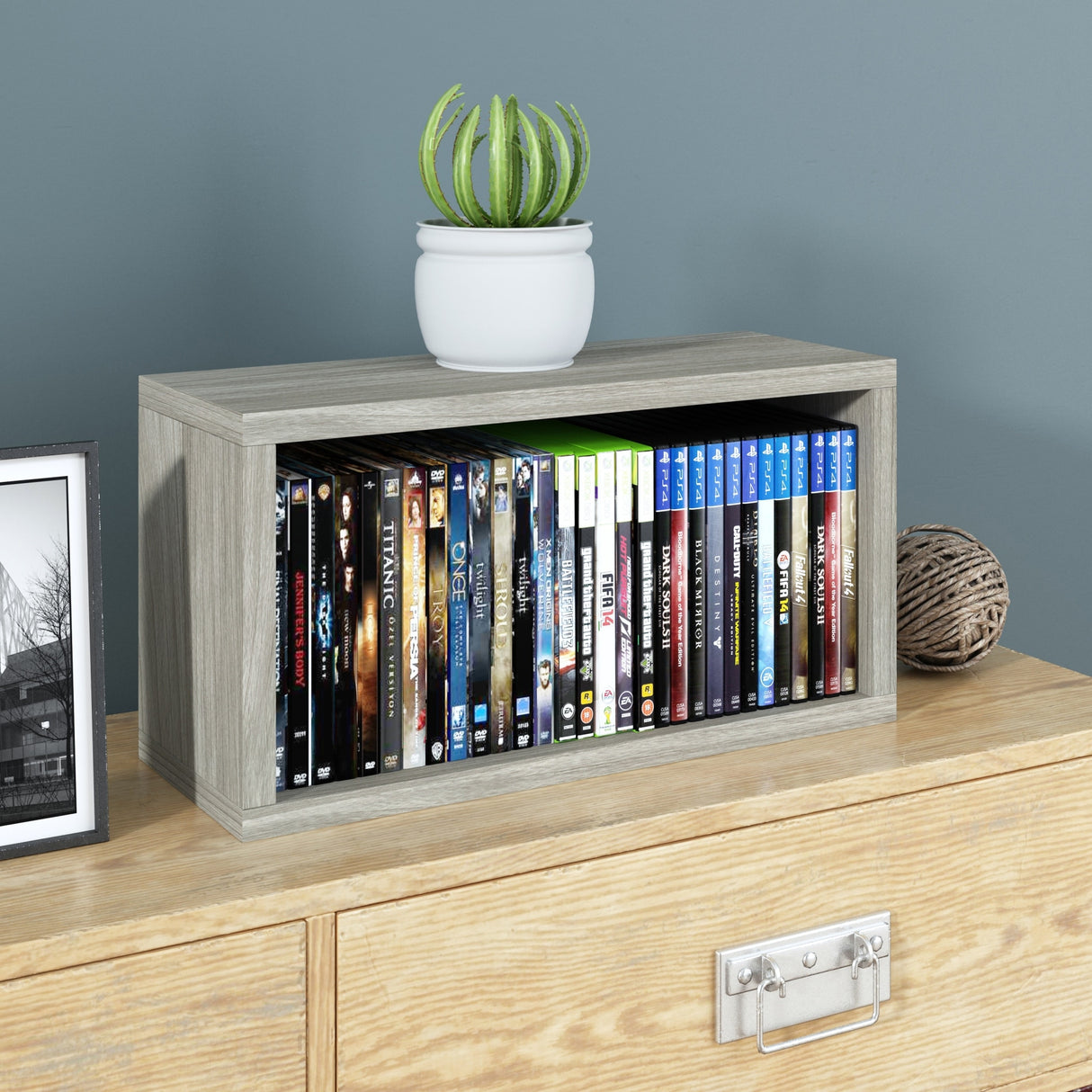 WAY BASICS Media Storage DVD Rack - Holds 30 BluRay PS5 Video Game Rack
