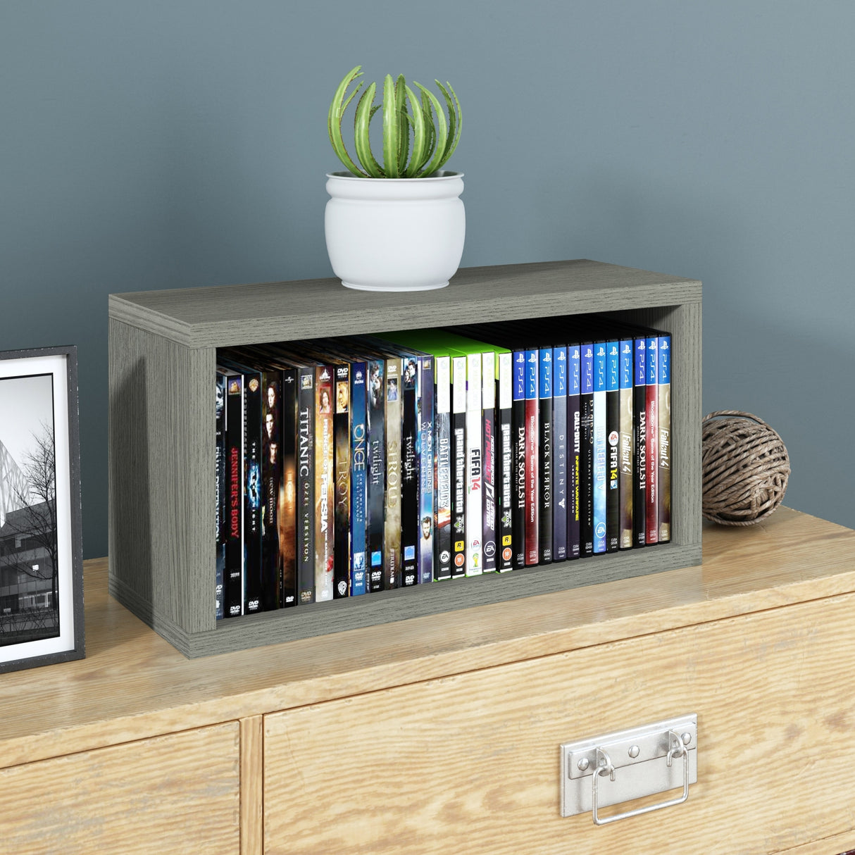 WAY BASICS Media Storage DVD Rack - Holds 30 BluRay PS5 Video Game Rack