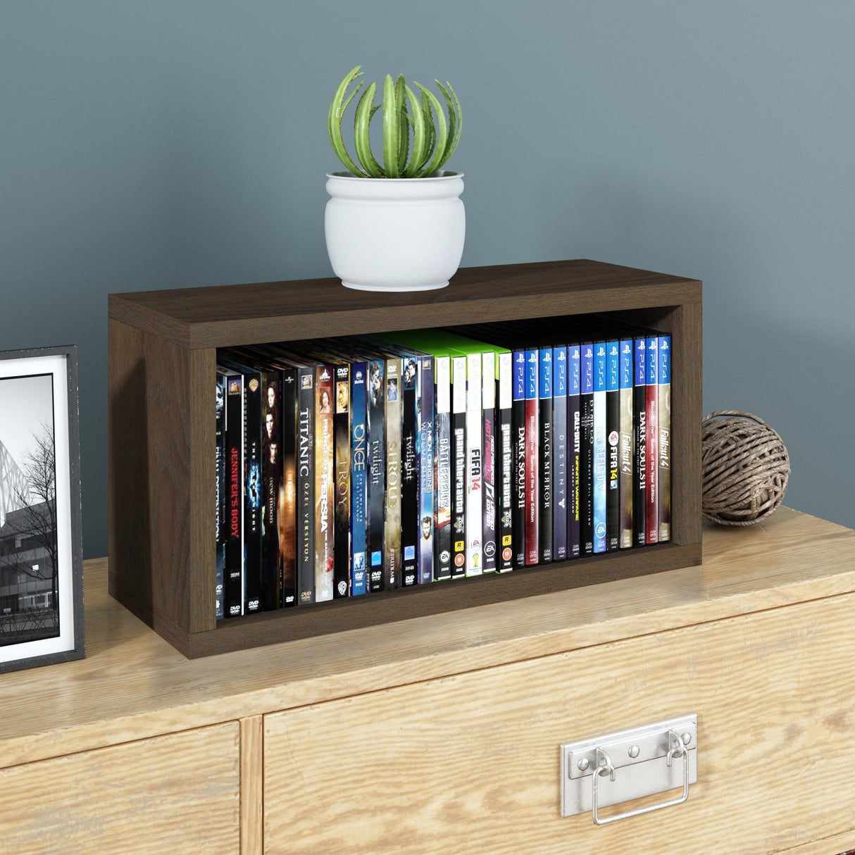 WAY BASICS Media Storage DVD Rack - Holds 30 BluRay PS5 Video Game Rack