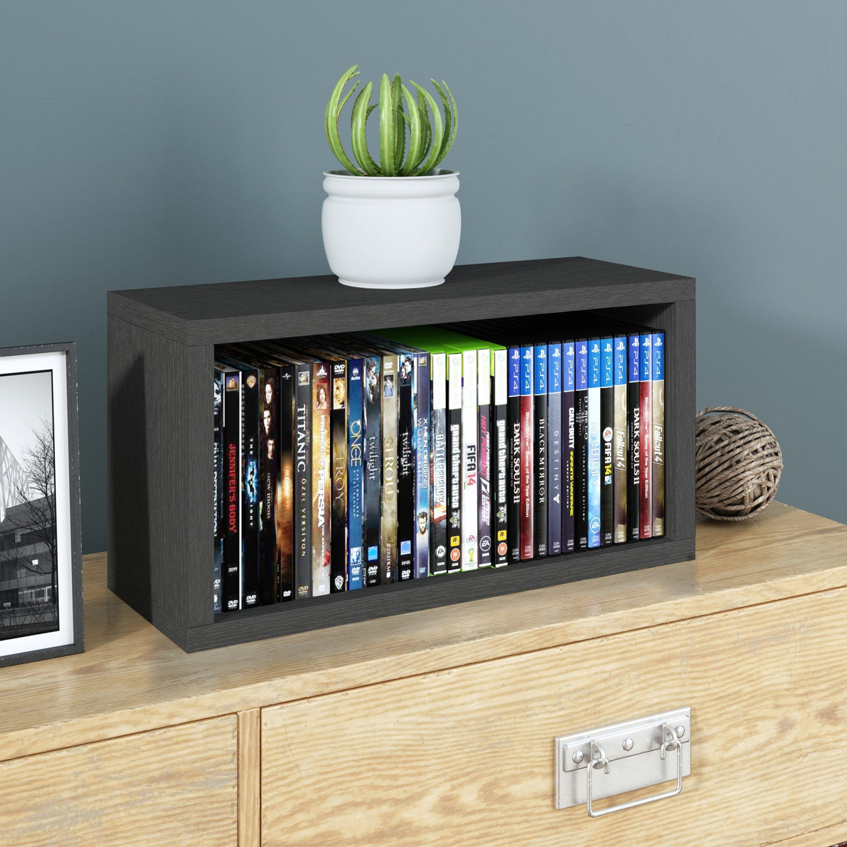 WAY BASICS Media Storage DVD Rack - Holds 30 BluRay PS5 Video Game Rack