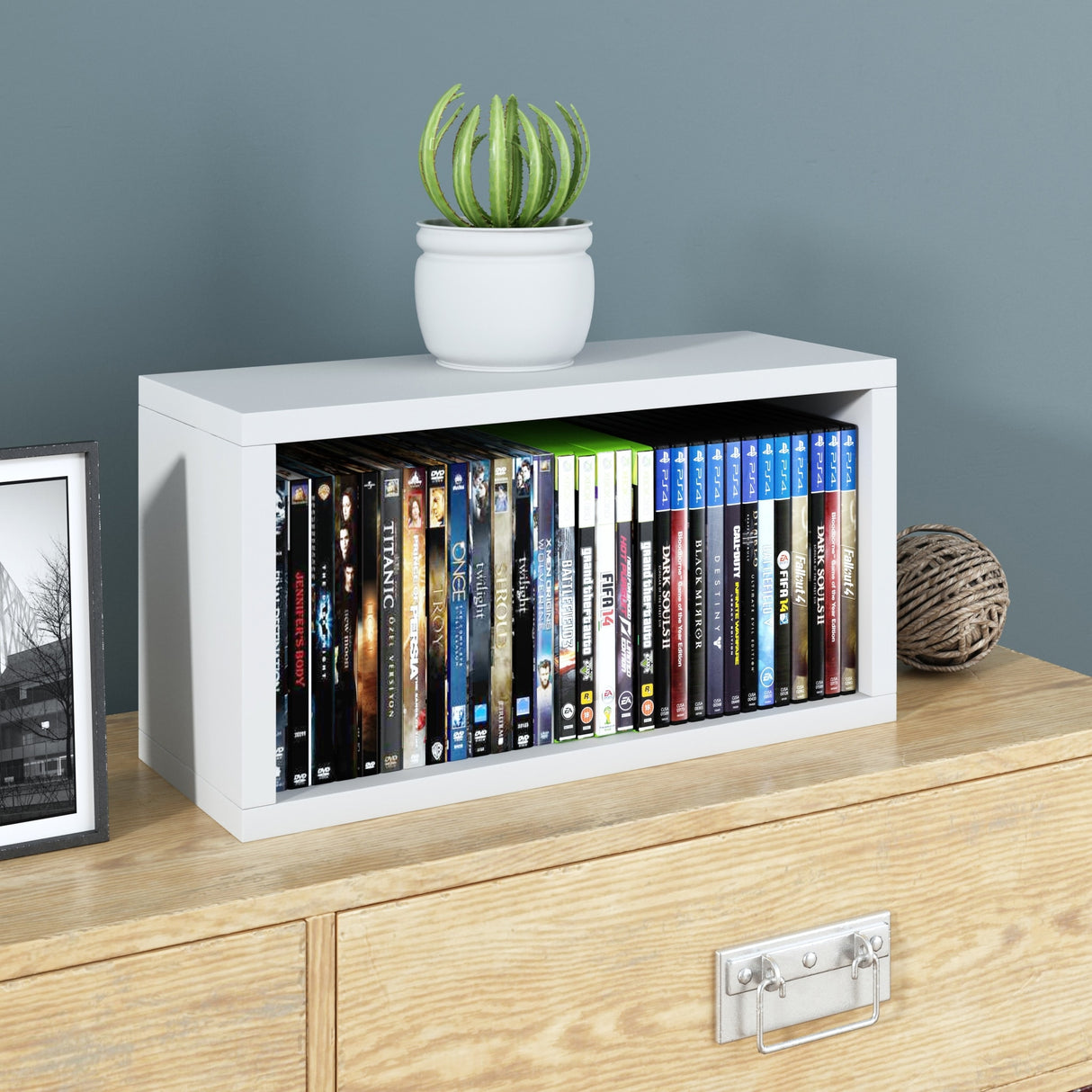 WAY BASICS Media Storage DVD Rack - Holds 30 BluRay PS5 Video Game Rack
