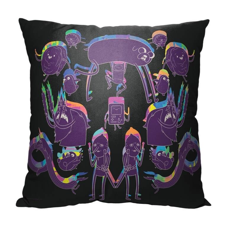 Warner Brothers Adventure Time Mirrored Chaos 18 Inch Throw Pillow