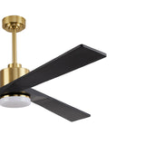 WINGBO 52" Solid Wood DC Motor Integrated LED Ceiling Fan with Light & Remote Control