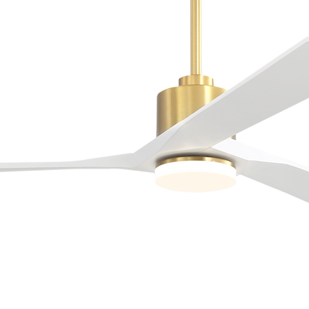 WINGBO 52" Solid Wood DC Motor Integrated LED Ceiling Fan with Light & Remote Control