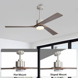 WINGBO 52" Solid Wood DC Motor Integrated LED Ceiling Fan with Light & Remote Control