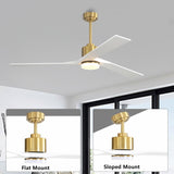 WINGBO 52" Solid Wood DC Motor Integrated LED Ceiling Fan with Light & Remote Control