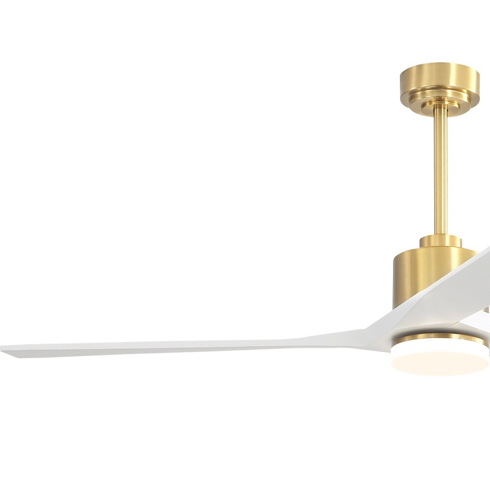 WINGBO 52" Solid Wood DC Motor Integrated LED Ceiling Fan with Light & Remote Control