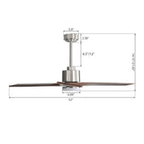 WINGBO 52" Solid Wood DC Motor Integrated LED Ceiling Fan with Light & Remote Control