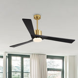 WINGBO 52" Solid Wood DC Motor Integrated LED Ceiling Fan with Light & Remote Control