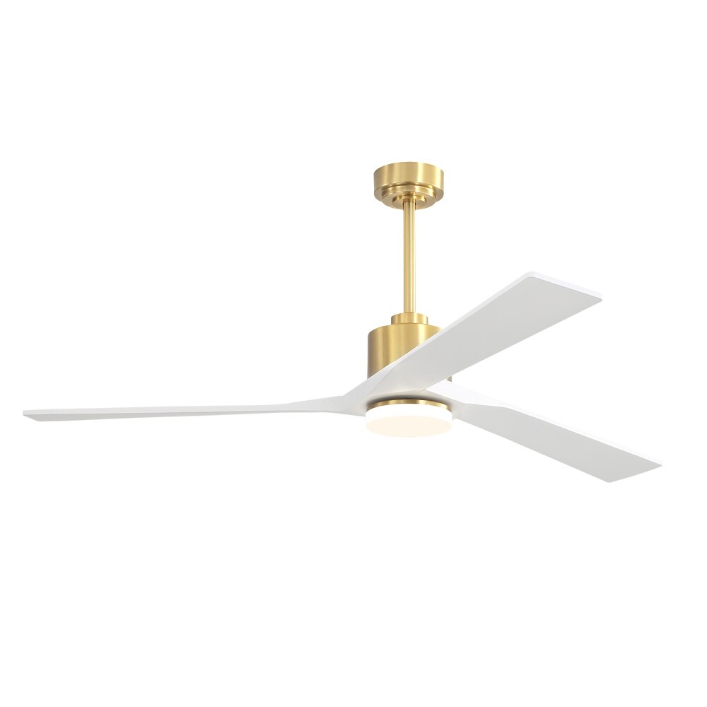 WINGBO 52" Solid Wood DC Motor Integrated LED Ceiling Fan with Light & Remote Control
