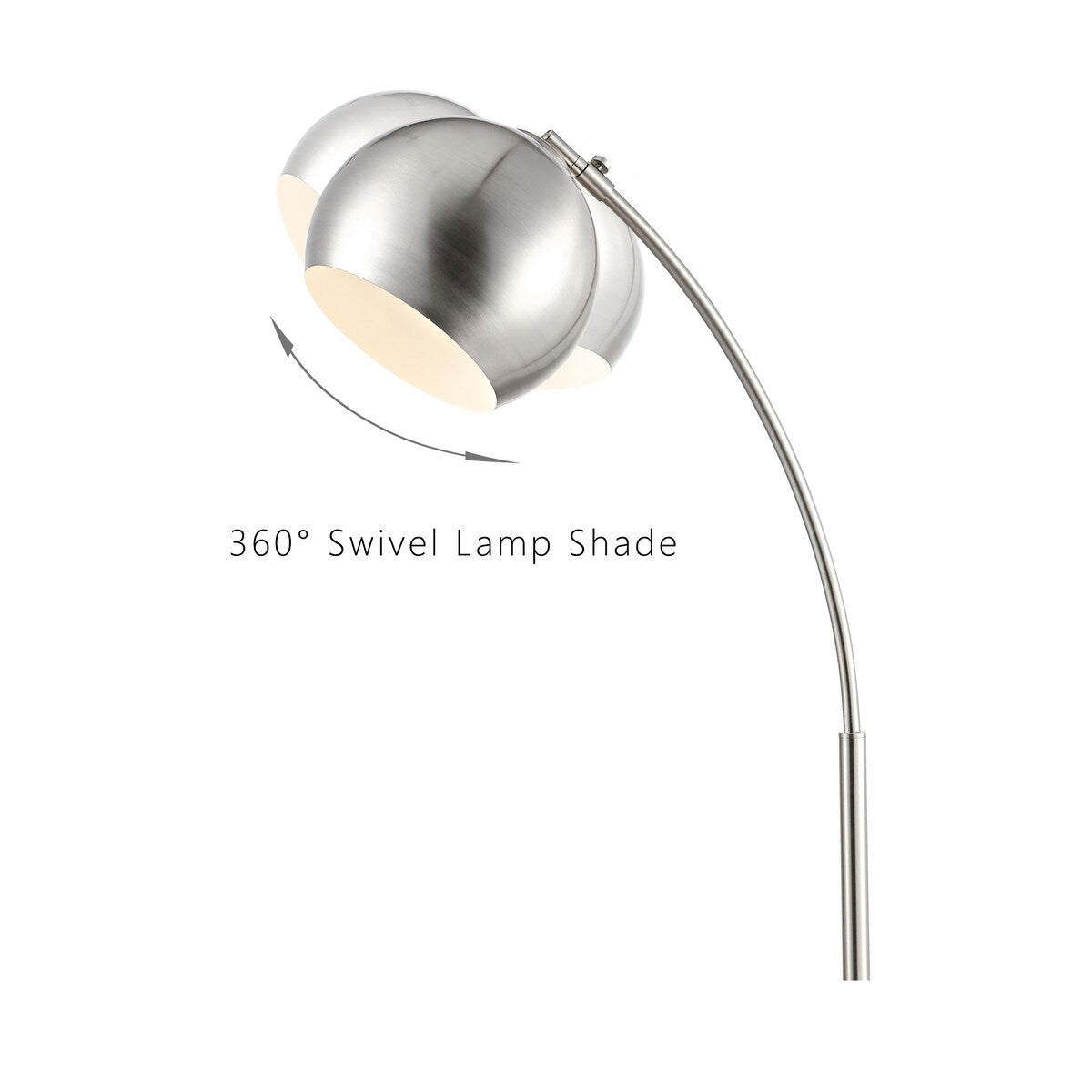 WINGBO Modern Arc Floor Lamp with Rotatable Metal Shade - N/A