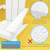WINSOON All Weather HIPS Outdoor Adirondack Chairs with Cup-Holder Patio Chairs Set of 6