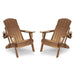 WINSOON All Weather HDPE Outdoor Folding Adirondack Chair With Cup Holder,Set of 2