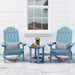WINSOON 3-Piece All Weather HIPS Outdoor Folding Adirondack Chairs and Table Set
