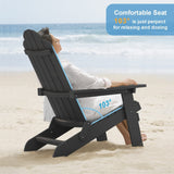 WINSOON 3-Piece All Weather HIPS Outdoor Folding Adirondack Chairs and Table Set
