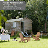 WINSOON 3-Piece All Weather HIPS Outdoor Folding Adirondack Chairs and Table Set
