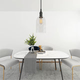 WINSOON Pendant Light Plug in for Kitchen Dining Room Bars with 15FT Cord Clear Glass Shade