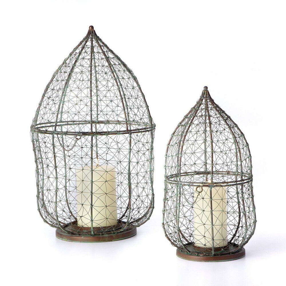 Sage & Co Woven Faux Patina Wire Frame Candle Holders (Set of two)