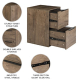 WOOD FILE CABINET 2 DRAWERS Grey