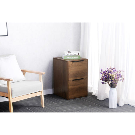 WOOD FILE CABINET 2 DRAWERS Grey