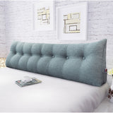 WOWMAX Bed Rest Wedge Reading Pillow Headboard Bolster Cushion Gray