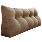 WOWMAX Bed Wedge Pillow Bolster Brown Linen Blend Lumbar Back Support
