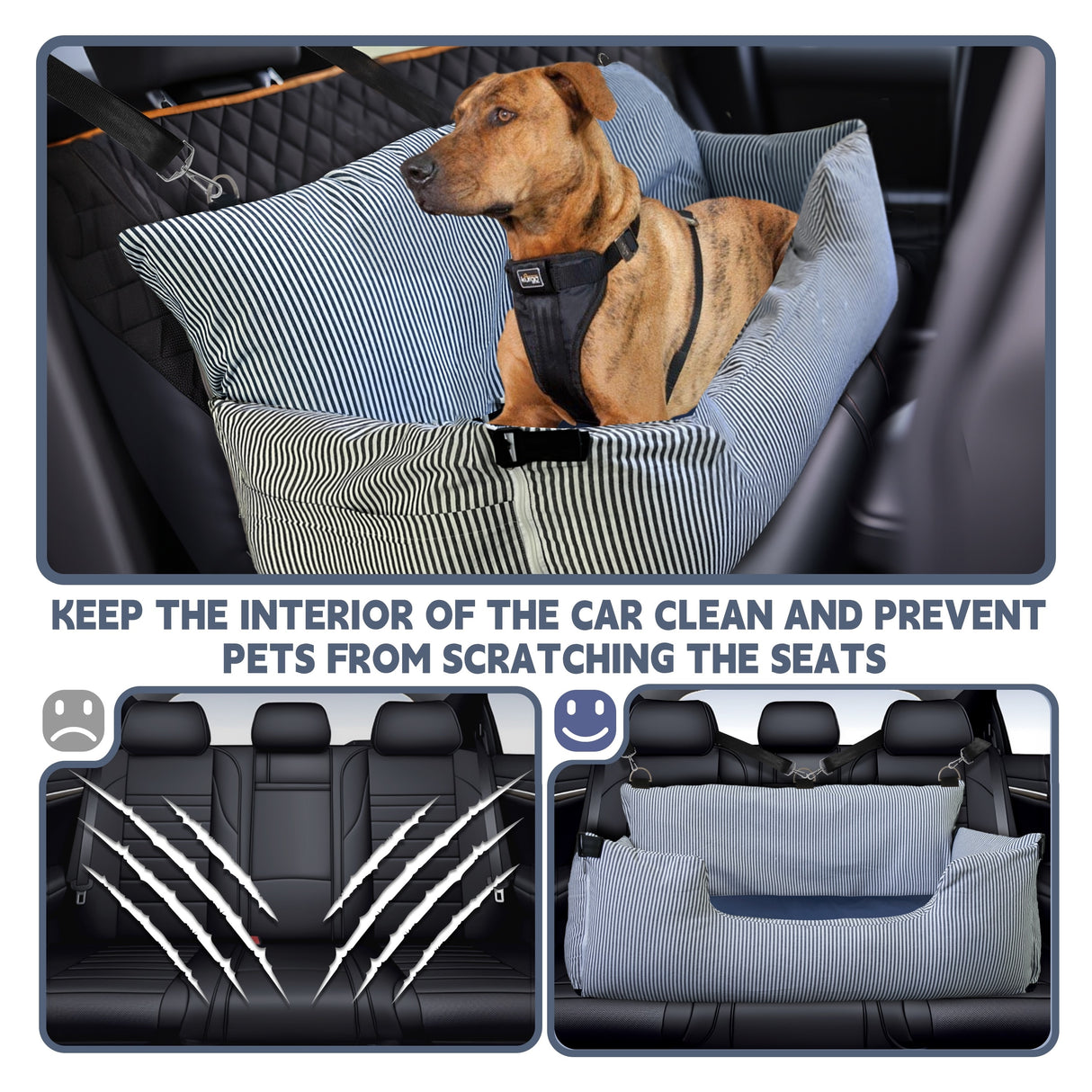 WOWMAX Dog Car Booster Seat Pet Carrier