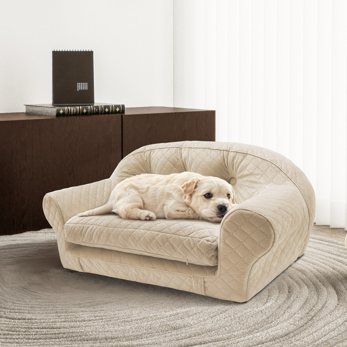 WOWMAX Foldable Dog Sofa Bed, Orthopedic Dog Couch Sofa, Comfy Pet Bed