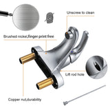 WOWOW 4 in. Centerset Single-Handle Low Arc Bathroom Faucet with Drain Kit Included
