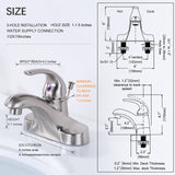 WOWOW 4 in. Centerset Single-Handle Low Arc Bathroom Faucet with Drain Kit Included