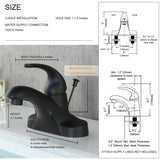 WOWOW 4 in. Centerset Single-Handle Low Arc Bathroom Faucet with Drain Kit Included