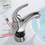 WOWOW 4 in. Centerset Single-Handle Low Arc Bathroom Faucet with Drain Kit Included