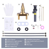 WOWOW 4 in. Centerset Single-Handle Low Arc Bathroom Faucet with Drain Kit Included