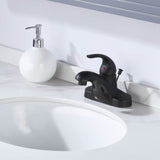 WOWOW 4 in. Centerset Single-Handle Low Arc Bathroom Faucet with Drain Kit Included