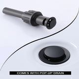 WOWOW 8 in.Double Handle Waterfall Bathroom Faucet with Pop-up Drain
