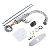 WOWOW Single Handle Gooseneck Kitchen Sink Faucet with Deckplate