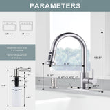 WOWOW Pull-Down Sprayer Kitchen Faucet with Soap Dispenser