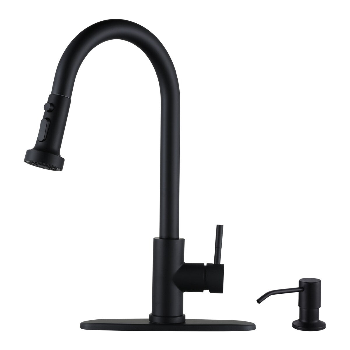 WOWOW Pull-Down Sprayer Kitchen Faucet with Soap Dispenser