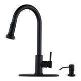 WOWOW Pull-Down Sprayer Kitchen Faucet with Soap Dispenser
