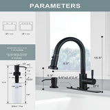 WOWOW Pull-Down Sprayer Kitchen Faucet with Soap Dispenser