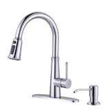 WOWOW Pull Down Sprayer Kitchen Faucet with Soap Dispenser