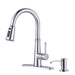 WOWOW Pull Down Sprayer Kitchen Faucet with Soap Dispenser
