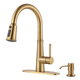 WOWOW Pull Down Sprayer Kitchen Faucet with Soap Dispenser