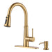 WOWOW Pull Down Sprayer Kitchen Faucet with Soap Dispenser