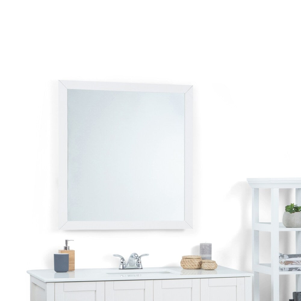 WYNDENHALL Belmont 22 inch x 30 inch Bath Vanity Décor Mirror in Off White