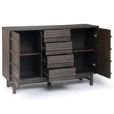 WYNDENHALL Blair SOLID WOOD 54 inch Wide Rustic Modern Sideboard Buffet in Driftwood - 54 W x 18 D x 36 H